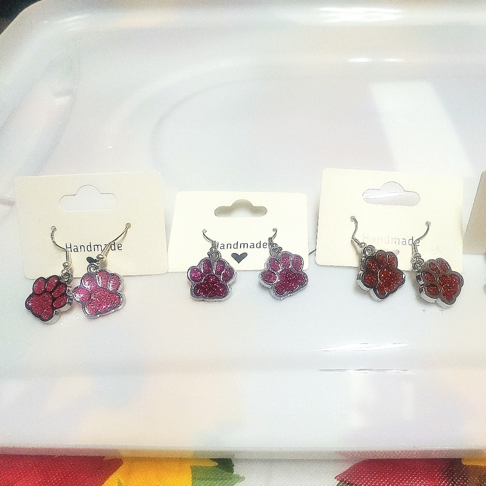 Paw print earrings